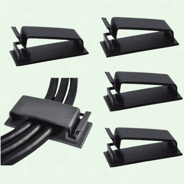 Self Adhesive Cable Management Clips Set of 50, Black Cord Holder for TV PC Ethernet Cable, Home Office
