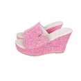 thumbnail image 6 of Eltusu Women Slide Sandals, Soft Bottom Casual Non-Slip Open Toe Summer Wedge Shoes Pink Size 7.5, 6 of 9