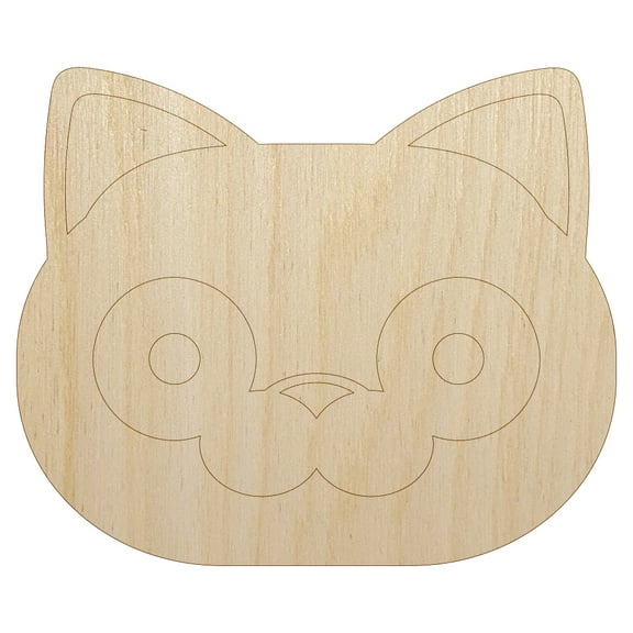 Round Cat Face Shocked Wood Shape Unfinished Piece Cutout Craft DIY Projects - 6.25 Inch Size - 1/8 Inch Thick