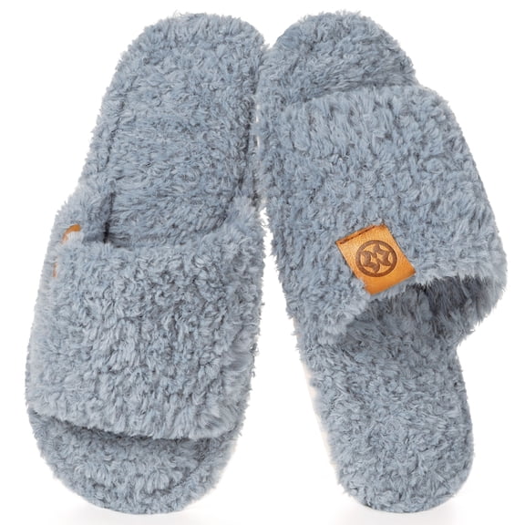 Dokela Slippers for Kids Girls Boys Fuzzy Open Toe House Slipper