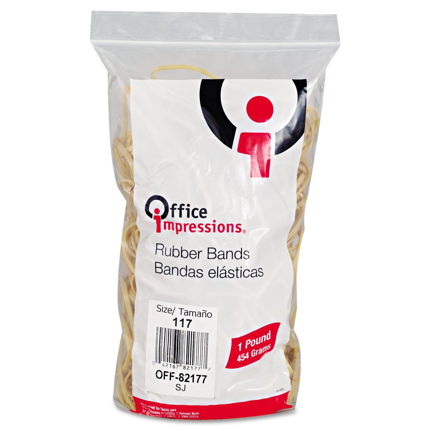 Office Impressions Rubber Bands, Size 117, 7 x 1/8, 210 Bands/1lb Box