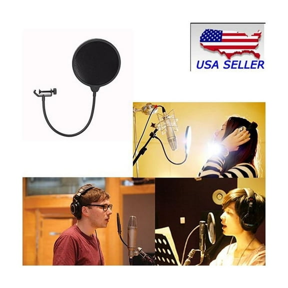 Studio Microphone Wind Screen Pop Filter Mask Shield Double Layer