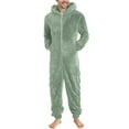 thumbnail image 2 of Dwaogom Men's Hooded Jumpsuit Zip Up One Piece Pajamas Playsuit Jogger Sweatsuit Overall Romper, 2 of 6