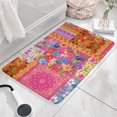 thumbnail image 3 of Bright Pioneer Flower Patchwork Flannel Non Slip Door Rugs,Washable Door Mats Indoor,Decorative Door Mats,Dirt-Resistant and Absorbent Doormat for Entrance,Bedroom,Kitchen,Bathroom,23.5x16in(60x40cm), 3 of 5