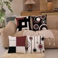 thumbnail image 2 of Set of 4 White Black Wine Red Modern Abstract Geometric Throw Pillow Covers 18x18 Inches Decorative Cushion Pillow Cases Square Pillowcases for Bed Sofa, 2 of 6