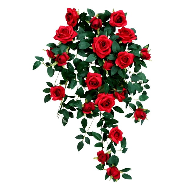 Simulated Plant Stems For Outdoor Spring Decoration Realistic Rose Bouquets For Home Porch Terrace Balcony Garden Outdoor Parties