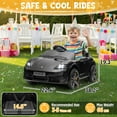 thumbnail image 2 of UBesGoo 12V Kids Ride On Car Licensed Porsche Taycan, Power Wheels Electric Car with RC, Headlights, Music - Black, 2 of 8
