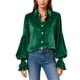 thumbnail image 3 of RKSTN Velvet Long Sleeve Shirts for Women Oversized Lapel Button Down Gold Velour T Shirts Top Womens Casual Solid Turndown Collar Button Up Loose Comfy Ruffle Cuff Tee Blouses Fall Spring Clothes, 3 of 8
