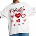 thumbnail image 4 of Camisetas para hombre, camiseta de algodón con cuello redondo, diseño de corazón y rama de árbol, manga corta, ideal para San Valentín., 4 of 8