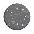 thumbnail image 2 of Bingfone Airplane Routes Around The World Spare Tire Cover Weatherproof Universal Wheel Protectors For Rv Camper Travel Trailer Suv Truck 15 Inch, 2 of 9