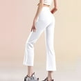 thumbnail image 5 of Flare Leggings for Women, High Waisted Yoga Pants with Pockets for Women Trousers 4 Way Stretch Tummy Control Workout Running Pants, 5 of 6