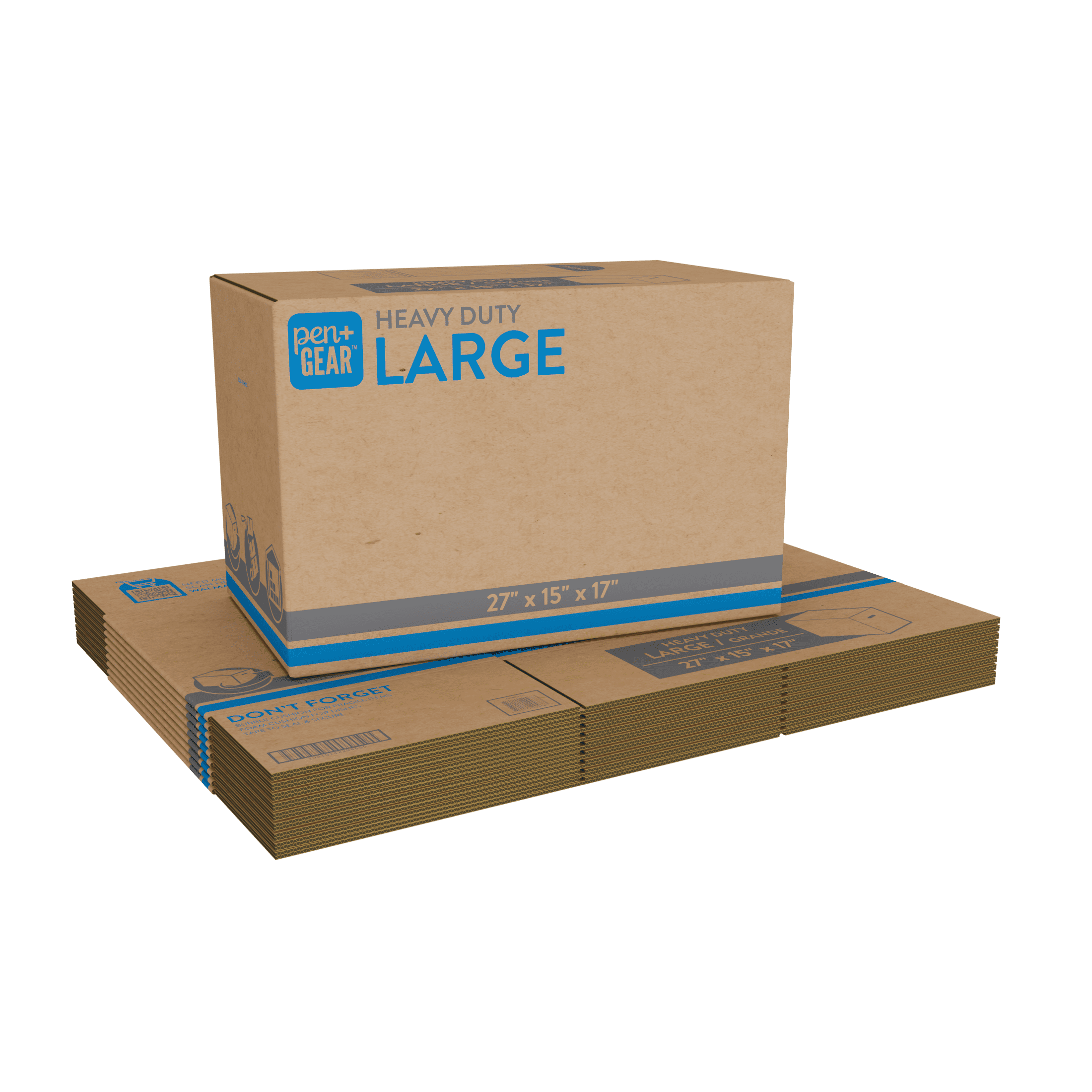 (10 pack) Pen+Gear Large Heavy Duty Kraft Moving Boxes, 27L x 15W x 17H
