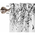 thumbnail image 5 of Kitchen Curtains Set, Black Branch Kitchen Curtains and Valances Set, Birds Modern Abstract Art Classic Black Rod Pocket Tier Curtains 24 Inch Length for Cafe/Bedroom Windows, 5 of 6