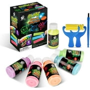 TBC The Best Crafts Sidewalk Chalk Paint Set, Glow in the Dark Painting Supplies, Non-Toxic Kids Paints