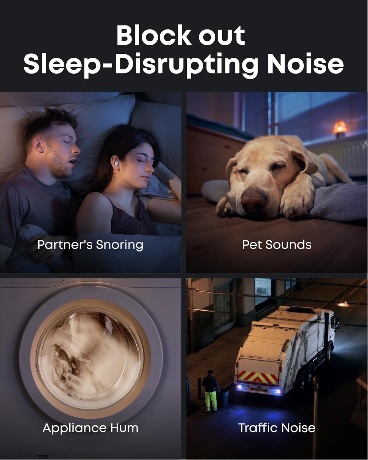 Soundcore Sleep A30 by Anker Sleep Earbuds, Smart Active Noise Cancelling Sleep Headphones, Adaptive Snore-Masking System + Free Gift Breescape Cooling Eye Mask