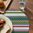 thumbnail image 3 of Bohemian Round 13 Inch Placemats Set of 4, Boho Modern Abstract Minimalist Paisley Green HeatResistant Non Slip Place Mats for Dining Table, Wipeable Braided Kitchen Table Mats for Housewarming, 3 of 9