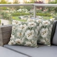 thumbnail image 5 of Pack of 2 Outdoor Pillow Covers 20x20 Inch Waterproof Sage Green Spring Floral Throw Pillow Covers,Decorative Couch Pillow Shams Protectors Summer Botanical Flowers Patio Pillowcases Cushion Covers, 5 of 8