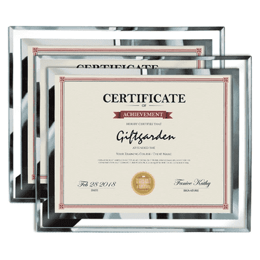 8.5x11 Document Picture Frames, Glass Certificate Diploma Frame for Tabletop Display - 2 Pack