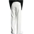 thumbnail image 5 of kosheko Men's Pleated Straight Wide Leg Suit Pants Casual Business Dress Pant Big Tall Zipper Fly Baggy Trousers with Pockets White XXXXXL, 5 of 5