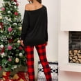 thumbnail image 3 of Autumn Women Christmas Pajamas Set Long Sleeve Loungewear Two-Piece Sleepwear Santa Claus Holiday Pajamas Nightgown, 3 of 6