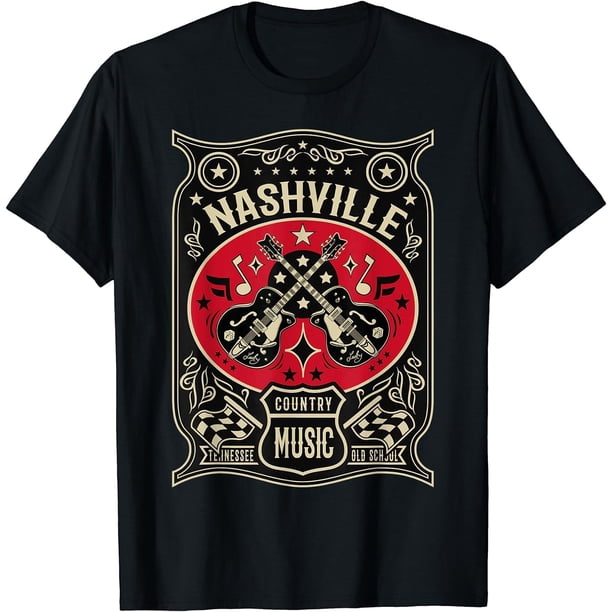 Nashville Camiseta Tennessee Retro Country Music Vintage Camiseta