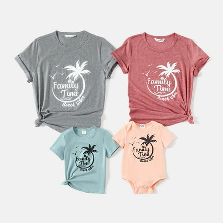 

PatPat Family Matching 95% Cotton Short-sleeve Graphic Print Tee