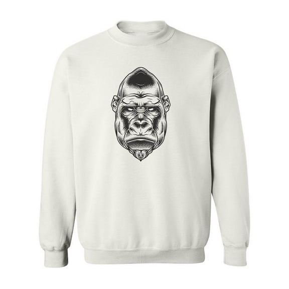 Monochrome Gorilla Head  Sweatshirt Men -Image by Shutterstock, Male 3X-Large