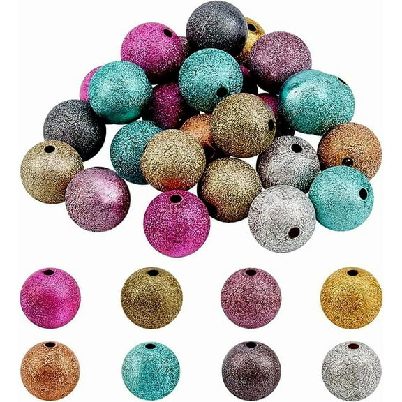 25pcs 20mm Pen Beads Focal Beads for Pen Acrylic Large Bead Sparkle Bubblegum Bead for Ballpoint Pens Students Office School Jewelry Making Chain Hole: 3mm