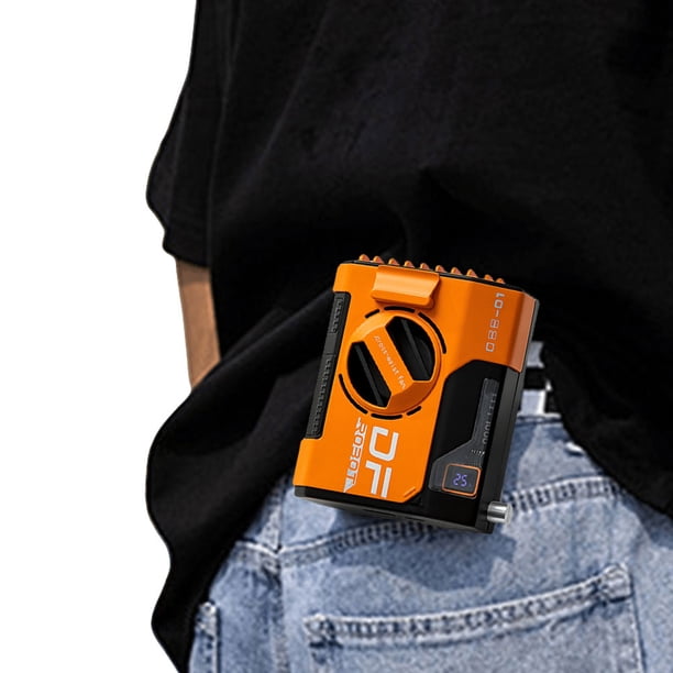 F1 Ventilador Cintura para Exteriores Con Viento Banco Multifuncional Portátil Ventilador Pequeño (6) (naranja Vibrante 10000 MAh)