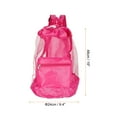 thumbnail image 2 of Uxcell Mesh Beach Bag Large Mesh Backpack Drawstring Storage Bags, Pink, 2 of 5