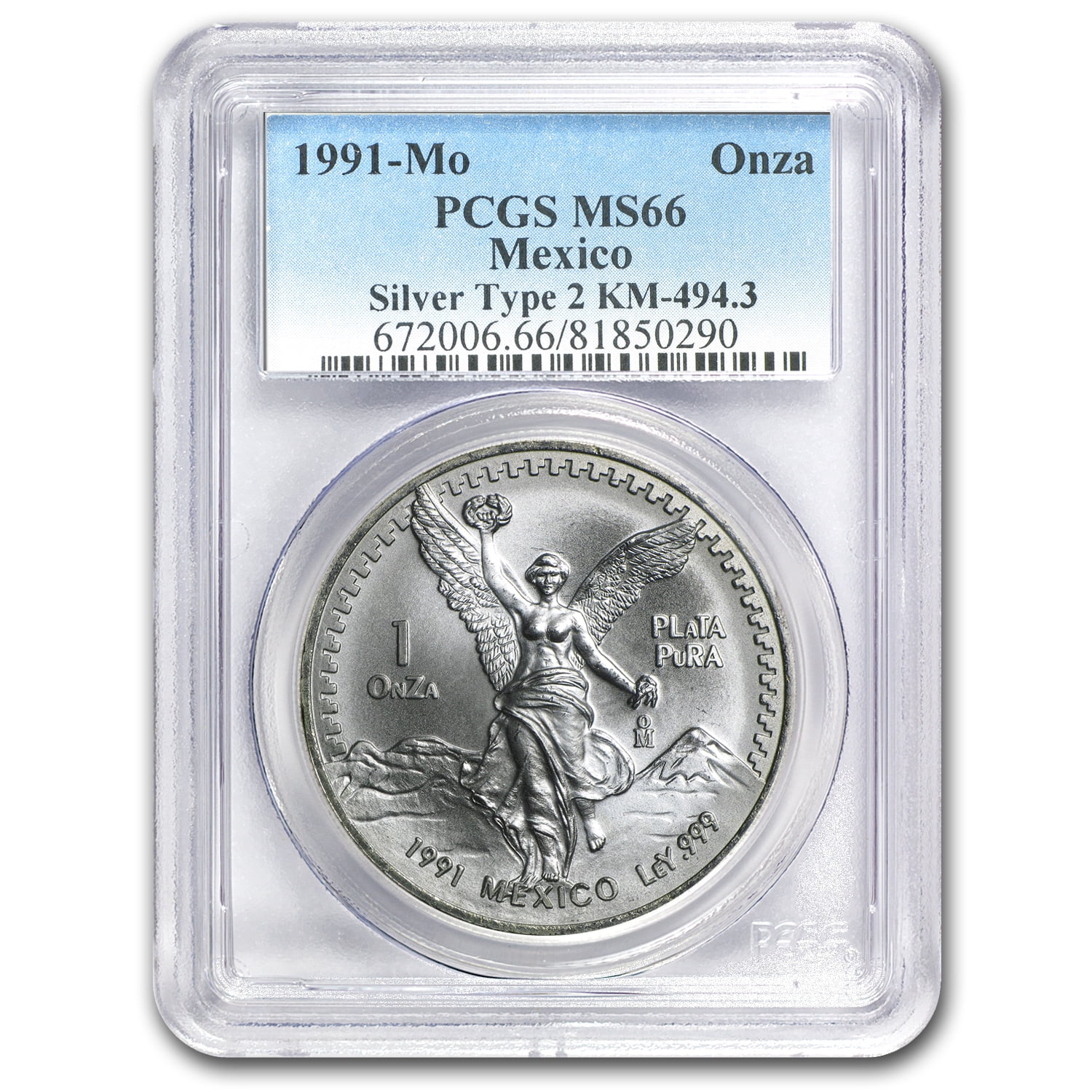 [PCGS]メキシコ1991年独立の天使1onzaLibertad銀貨 9361 PCGS]メキシコ1991年独立の天使1onzaLibertad銀貨 9361