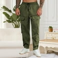 thumbnail image 4 of Fnnxeal Chinos Pants for Men Casual Solid Stylish Pull-On Cargo Pants Army Green Pants for Men Size 2XL, 4 of 7