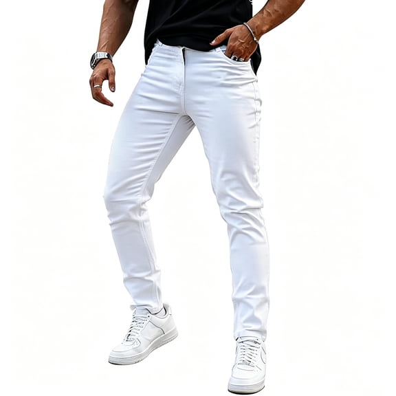 GINGTTO Men's Lightweight Stretch Slim Fit Denim Jeans for Casual Daily Wear
