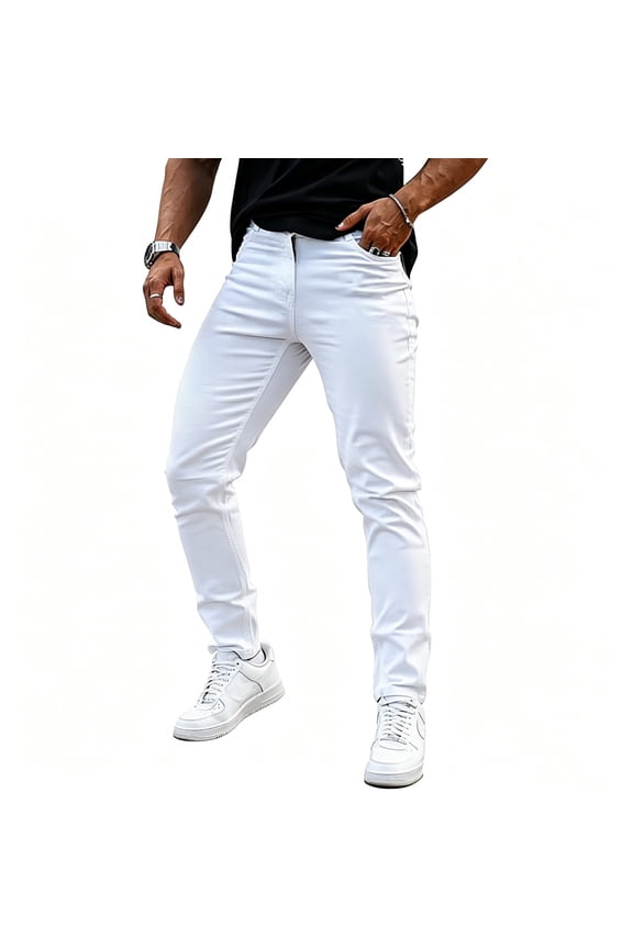 Men's Lightweight Stretch Slim Fit Denim Jeans for Casual Daily Wear