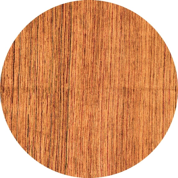 Ahgly Company Indoor Round Abstract Orange Modern Area Rugs, 7' Round