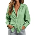 thumbnail image 5 of GZMOALH Women's Striped Button Down Long Sleeve Shirt with Back Tie and Shaped Waist, 5 of 8