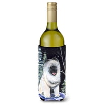 Carolines Treasures SS8404LITERK Starry Night Keeshond Wine Bottle Hugger Wine Bottle multicolor