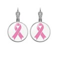 thumbnail image 1 of Pendientes de lazo Concienciación sobre el cáncer de mama Baratijas Pendientes de mujer Ganchos de oreja Cáncer de mama para las mujeres, 1 of 3