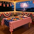 thumbnail image 6 of Yakvarog 4th Of July Table Cloth Rectangle Tablecloth, Dustproof & Washable 108"L x 54"W Table Cloth, Red White Blue Patriotic Designs Table Cloth for Wedding Home Party 4th Of July Decoration, 6 of 6