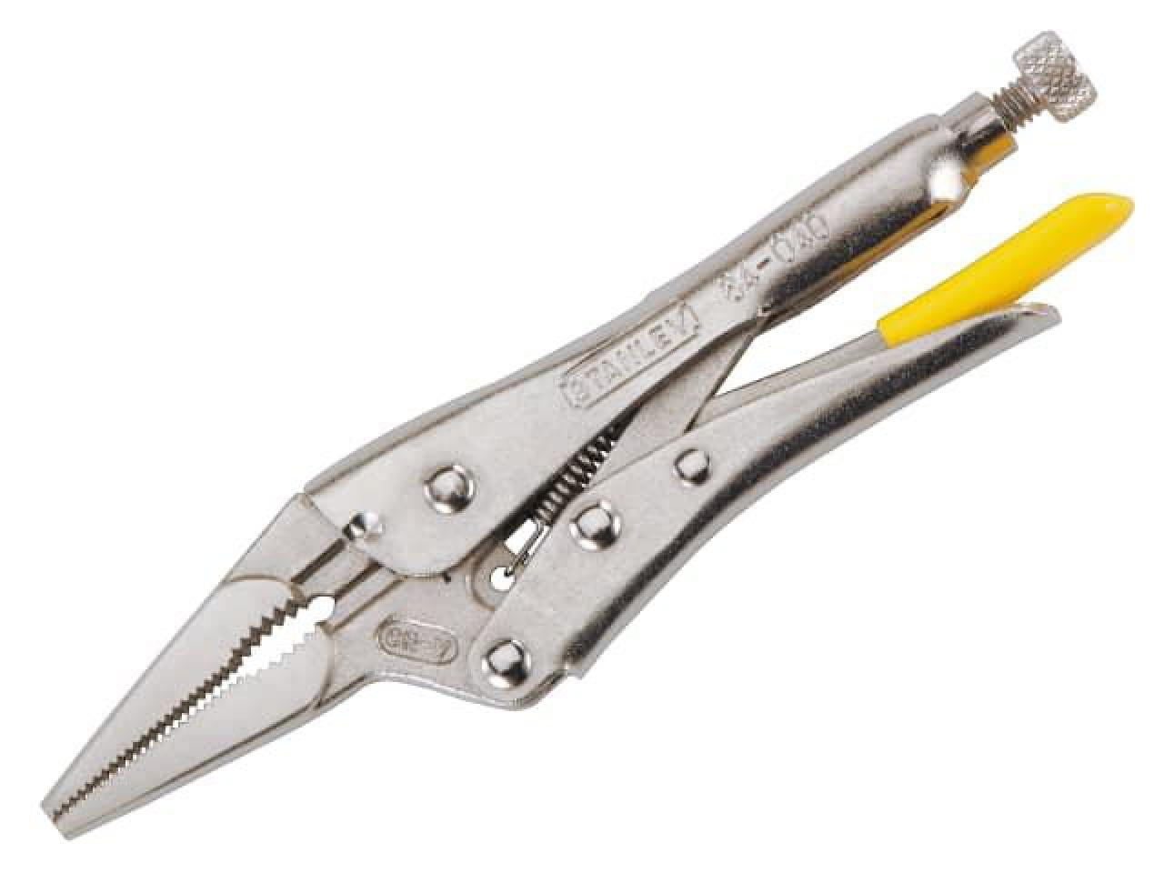 Stanley Maxsteel Locking Plier With Long Nose - 8.46 Inch Silver Chrome Plated Hand Tool