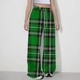 thumbnail image 4 of Cowsor Girls Casual Pants Plaid Stretch Comfy Lounge Pants Drawstring Waist with Pockets, 4 of 7
