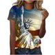 thumbnail image 1 of Tops de Ajuste Suelto para las Mujeres Sudadera Casual Impresa Manga Corta Cuello Redondo Superior, Poliéster, 1 of 6