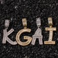 thumbnail image 2 of Uilita, collares con colgante de letra inicial chapada en oro blanco de 18 quilates for hombres y mujeres, cadenas de joyería de Hip Hop, regalo personalizado, 2 of 8