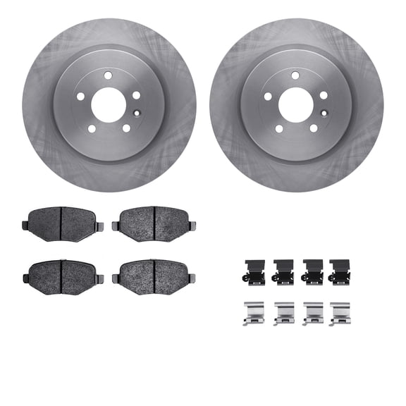 Dynamic Friction Company Rear Brake Rotors with 5000 Advanced Brake Pads includes Hardware 6512-99685
