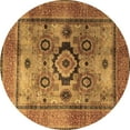 thumbnail image 1 of Ahgly Company Indoor Round Oriental Brown Modern Area Rugs, 7' Round, 1 of 4