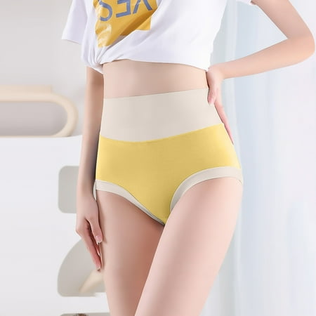 

Aayomet Cotton Underwear for Women Women s Lace Plus Size Panties Low Waist Breifs Gather Your Waist And Lines Yellow XL