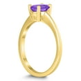 thumbnail image 2 of SZUL Women's Oval Solitaire 7X5MM Amethyst Ring in 10K Yellow Gold, 2 of 4