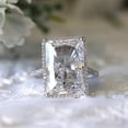 thumbnail image 3 of Inlaid Zircon Geometric Rectangular Ring Copper White Gold Plated For Women Dainty Elegant Everyday Jewelry Gift, 3 of 5