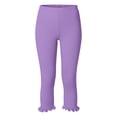 thumbnail image 7 of Capris Pants for Women - Dance Yoga Leggings Elastic Waist Ruffle Summer Casual Athletic Cropped Pants, 7 of 7