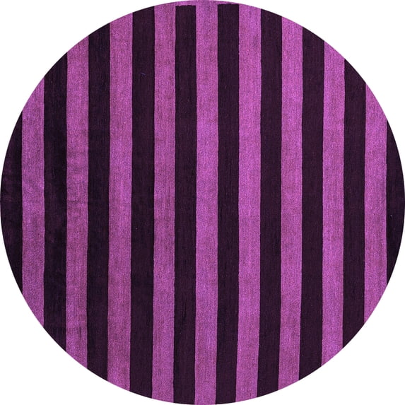 Ahgly Company Indoor Round Abstract Purple Modern Area Rugs, 5' Round